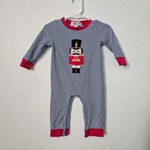 Striped Nutcracker Bodysuit with Red Accents